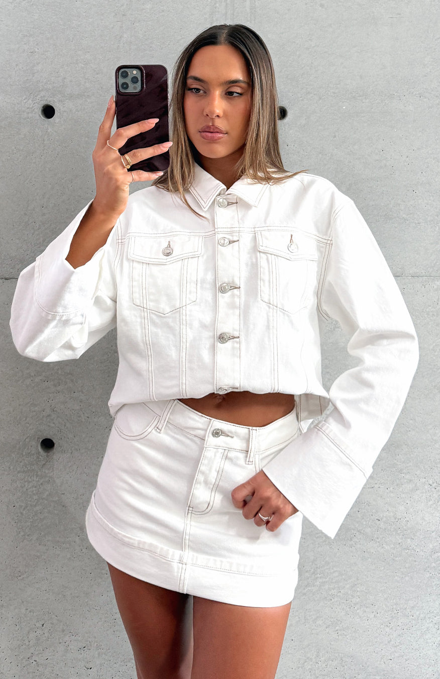 Charlotte Denim Mini Skirt Tan Wash