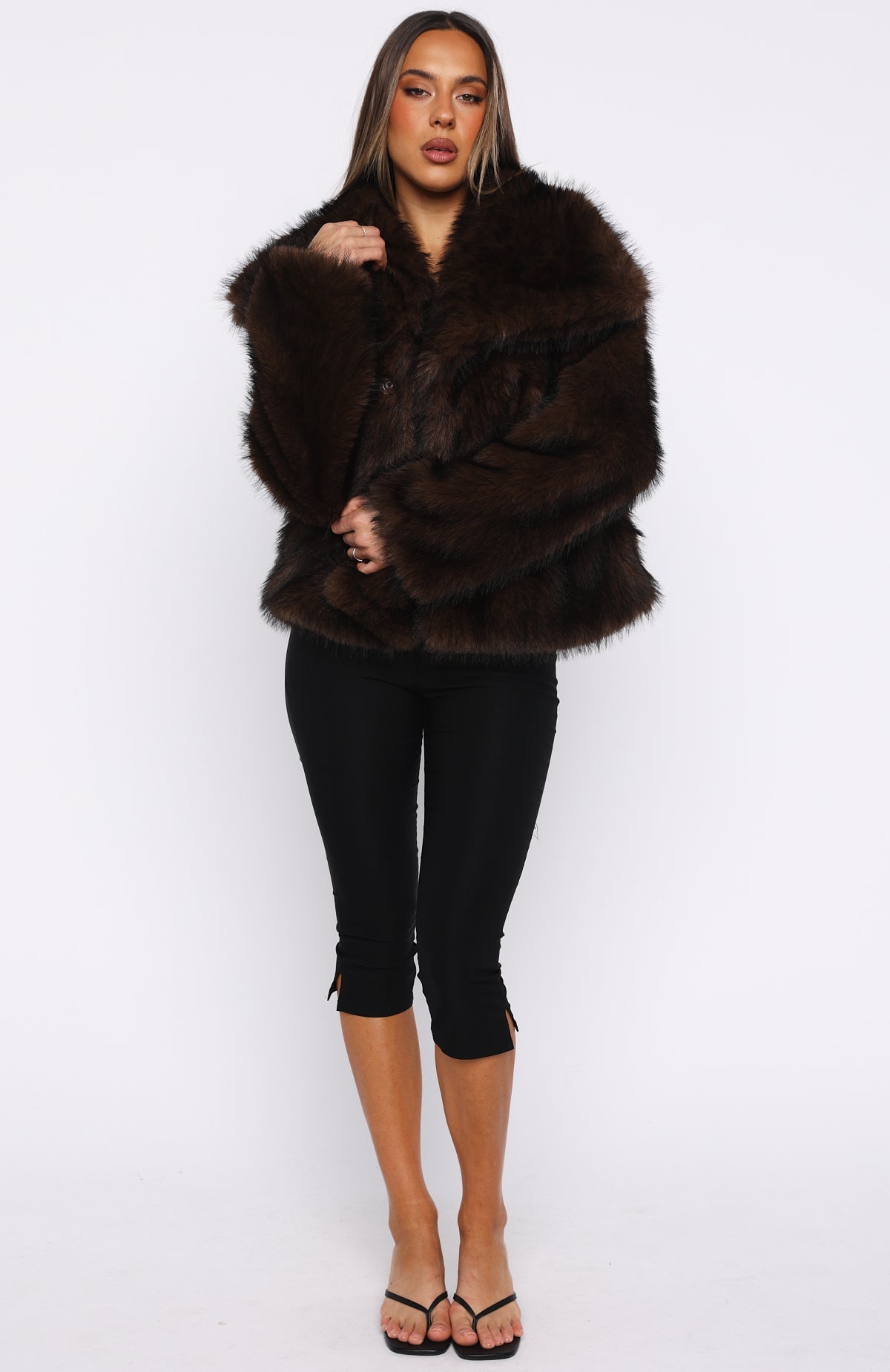 Plush Faux-Fur Jacket – Oversized Collar, Luxe Soft Touch