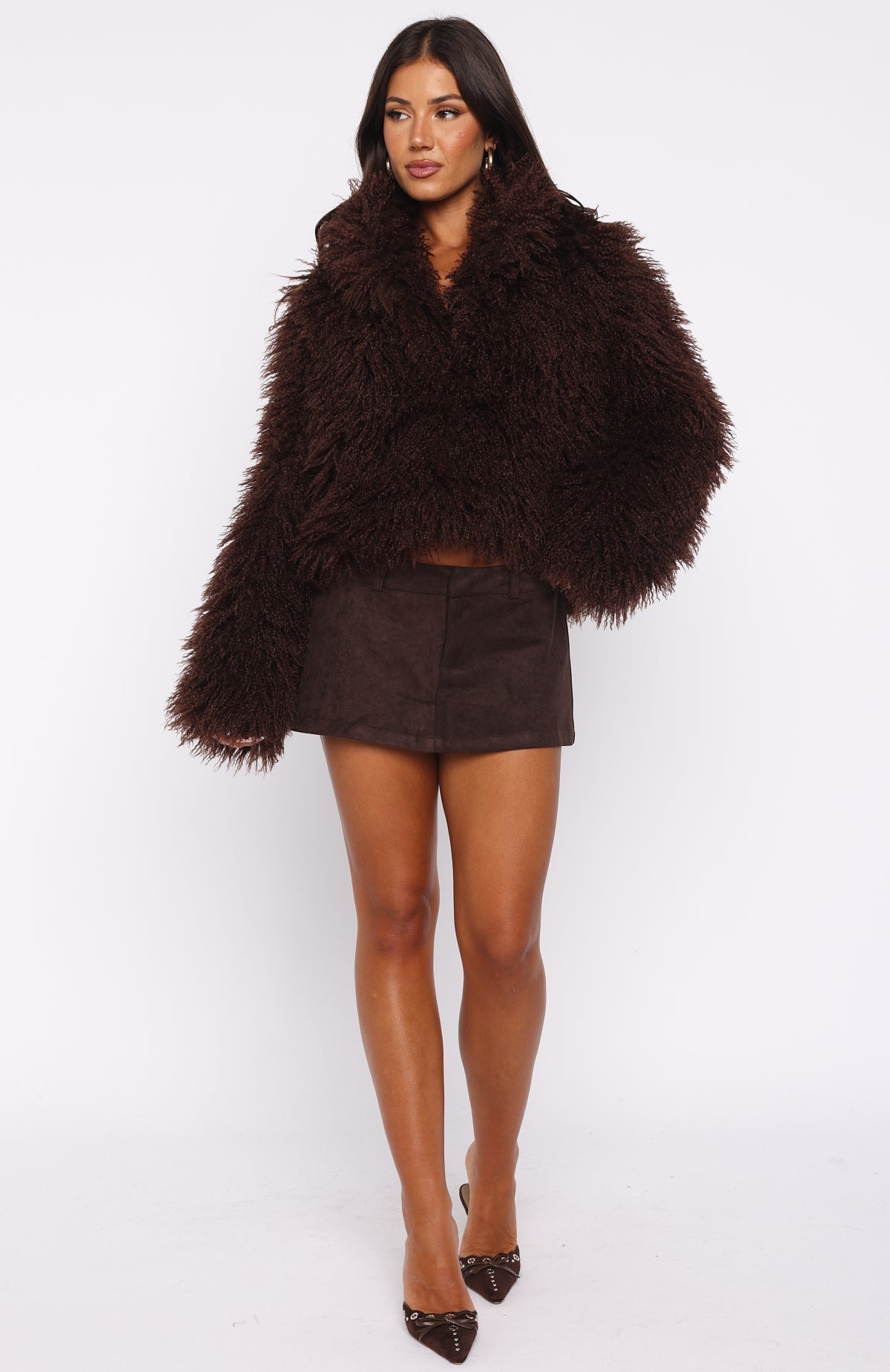 Weekend Away Fur Jacket Chocolate