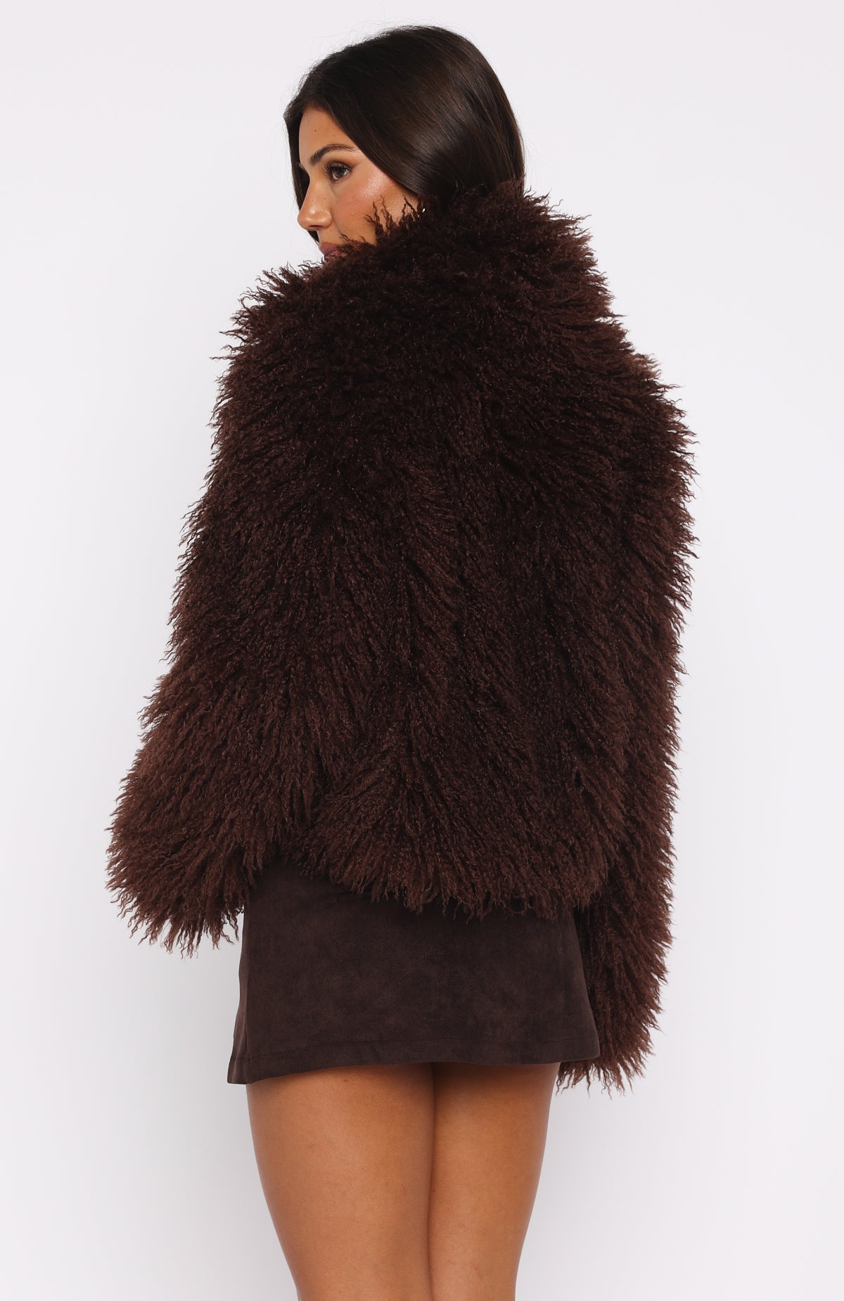 Weekend Away Fur Jacket Chocolate