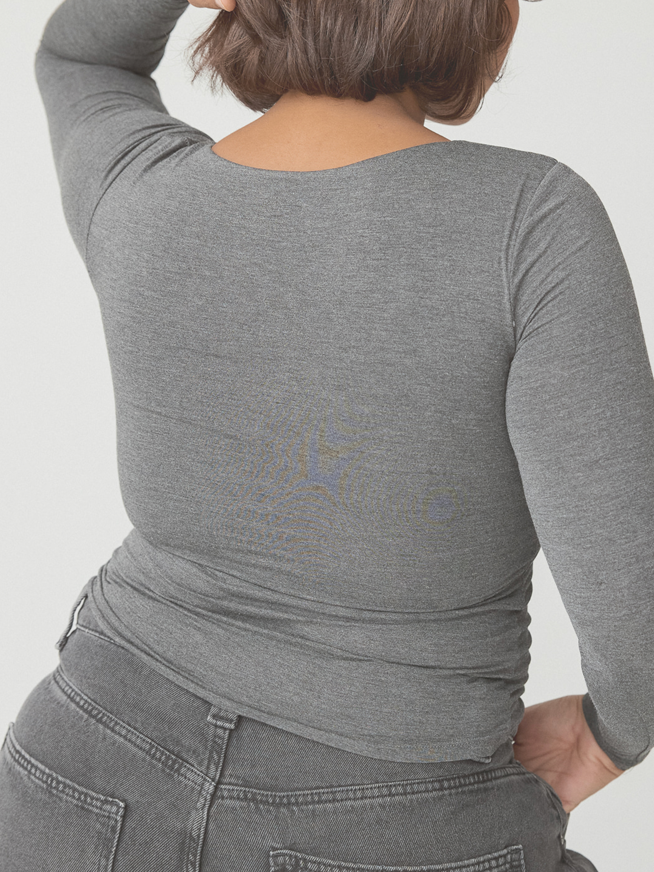 Scoop Neck Long Sleeve Brami – Built-In Padding