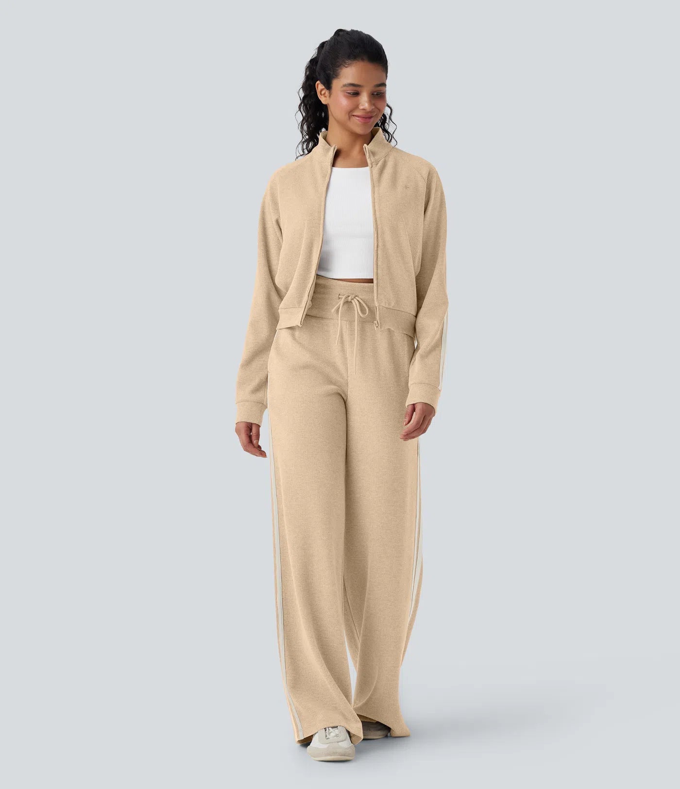 The Luxe Ribbed Lounge Set – High-Waisted Comfort Meets Effortless Chic