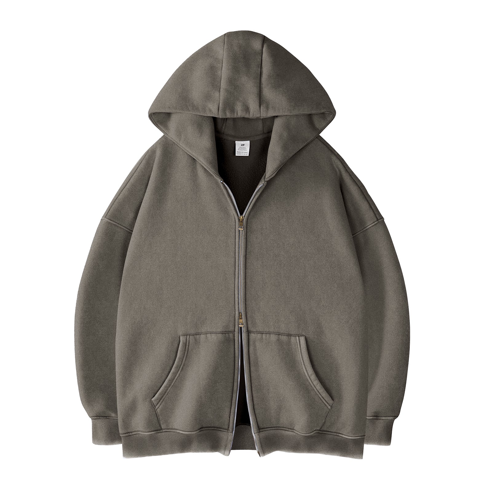 Double Zip Oversized Acid Wash Hoodie – Heavyweight Comfort, Everyday Edge