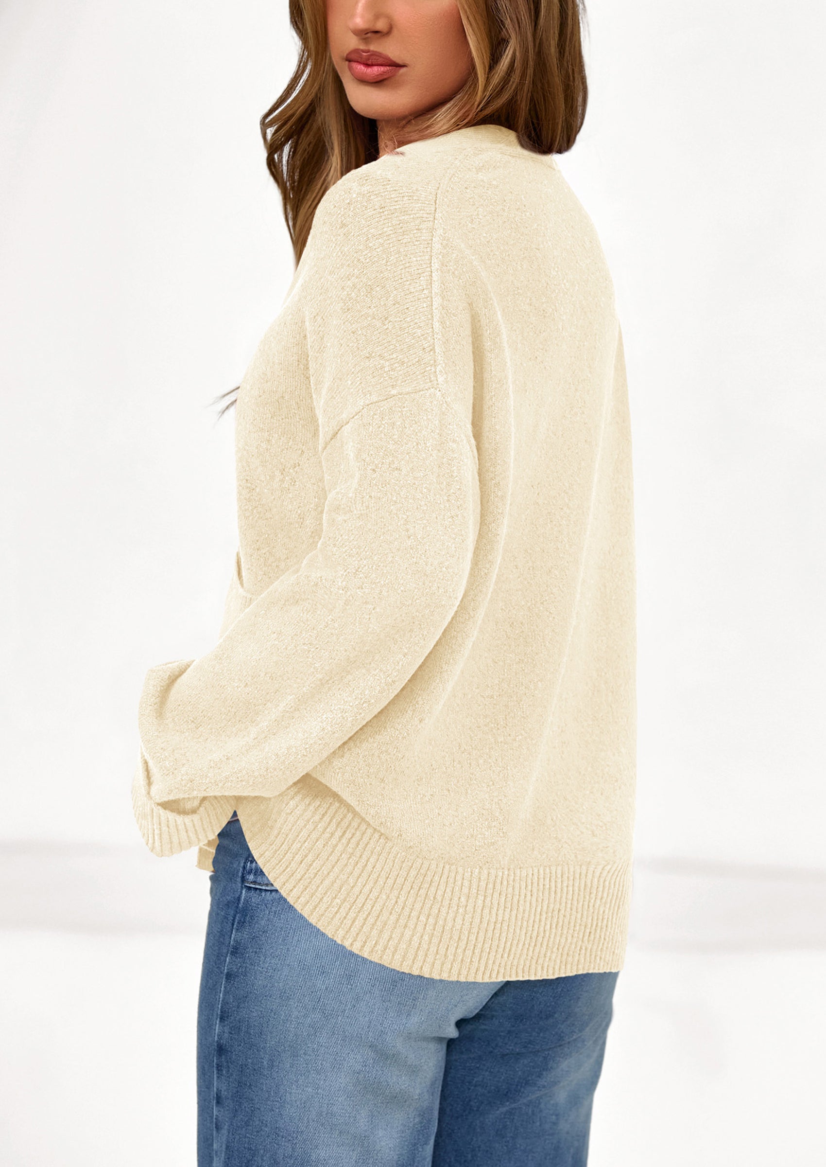 Oversized Chunky Knit Cardigan – V-Neck Button Front