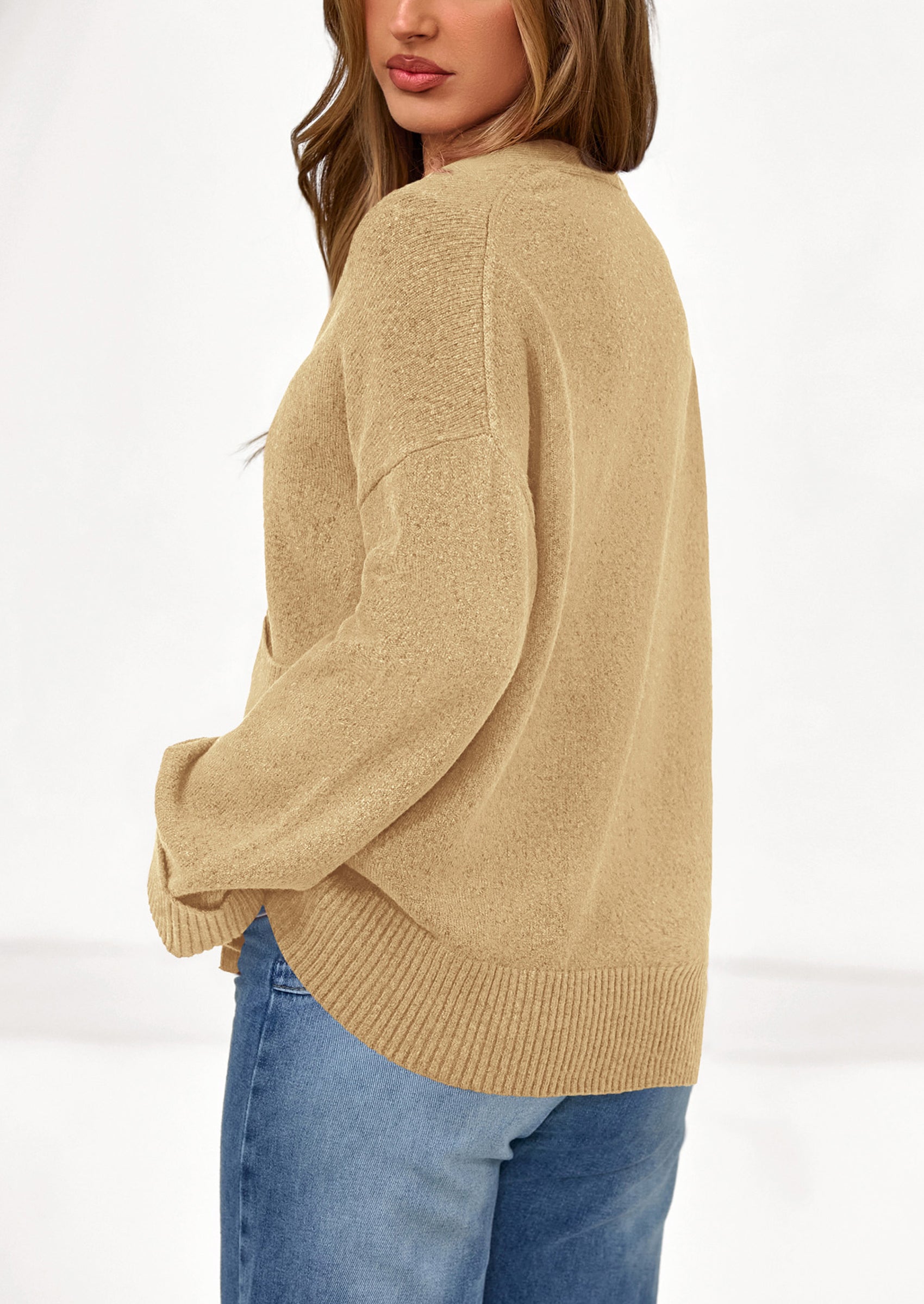 Oversized Chunky Knit Cardigan – V-Neck Button Front