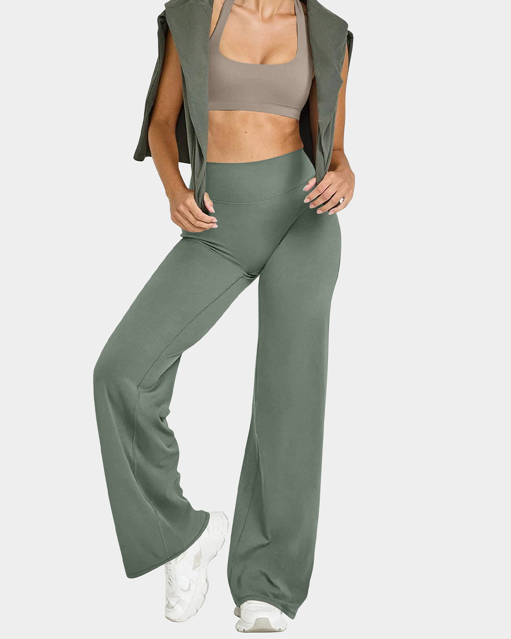 High-Waist Stretch Pants – Soft Straight Leg