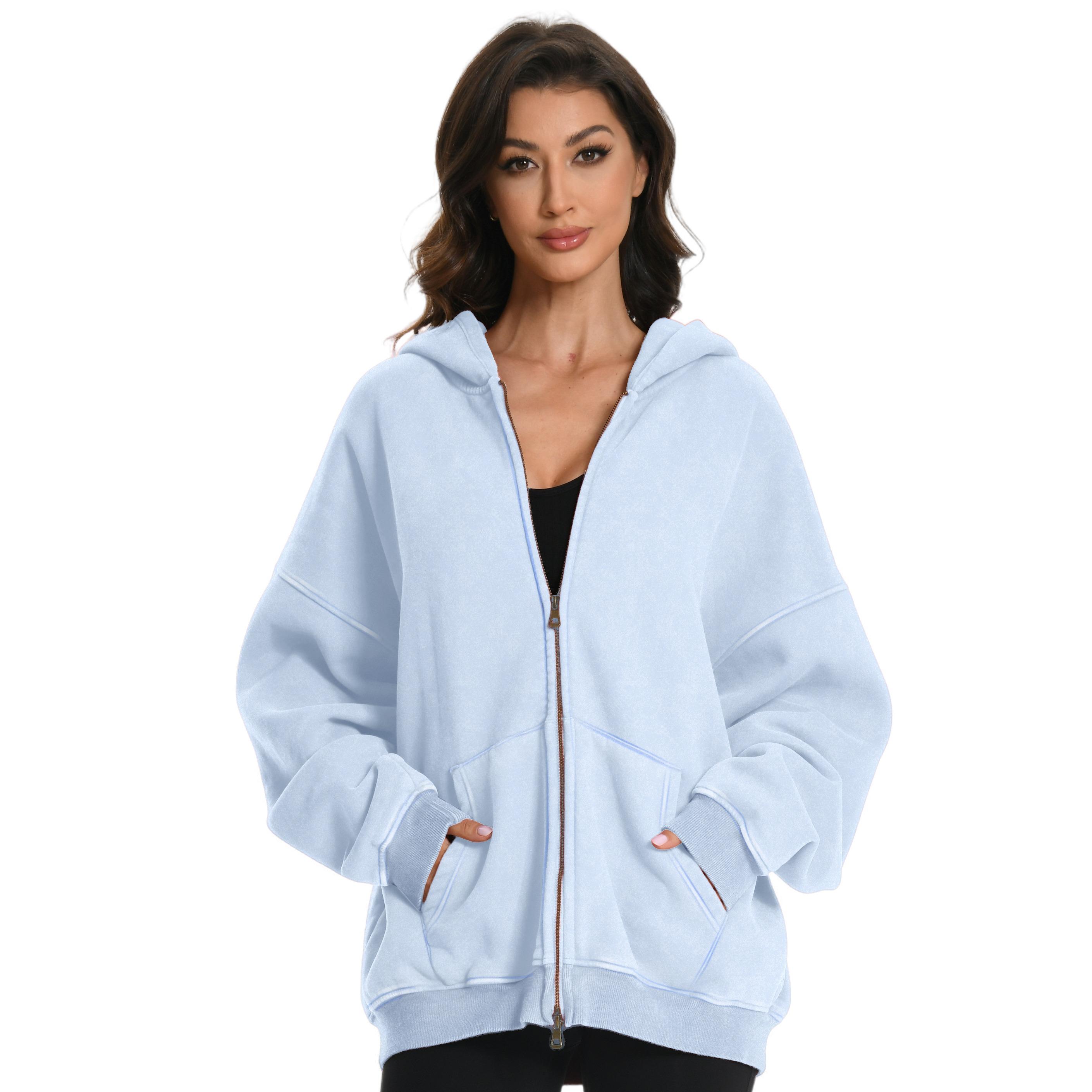 Double Zip Oversized Acid Wash Hoodie – Heavyweight Comfort, Everyday Edge
