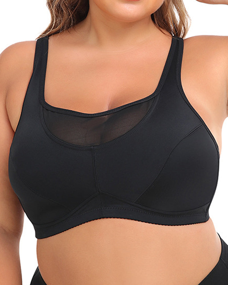 Bügellose Sexy Cut-Outs Oberteil Crop Tank BH in Übergröße