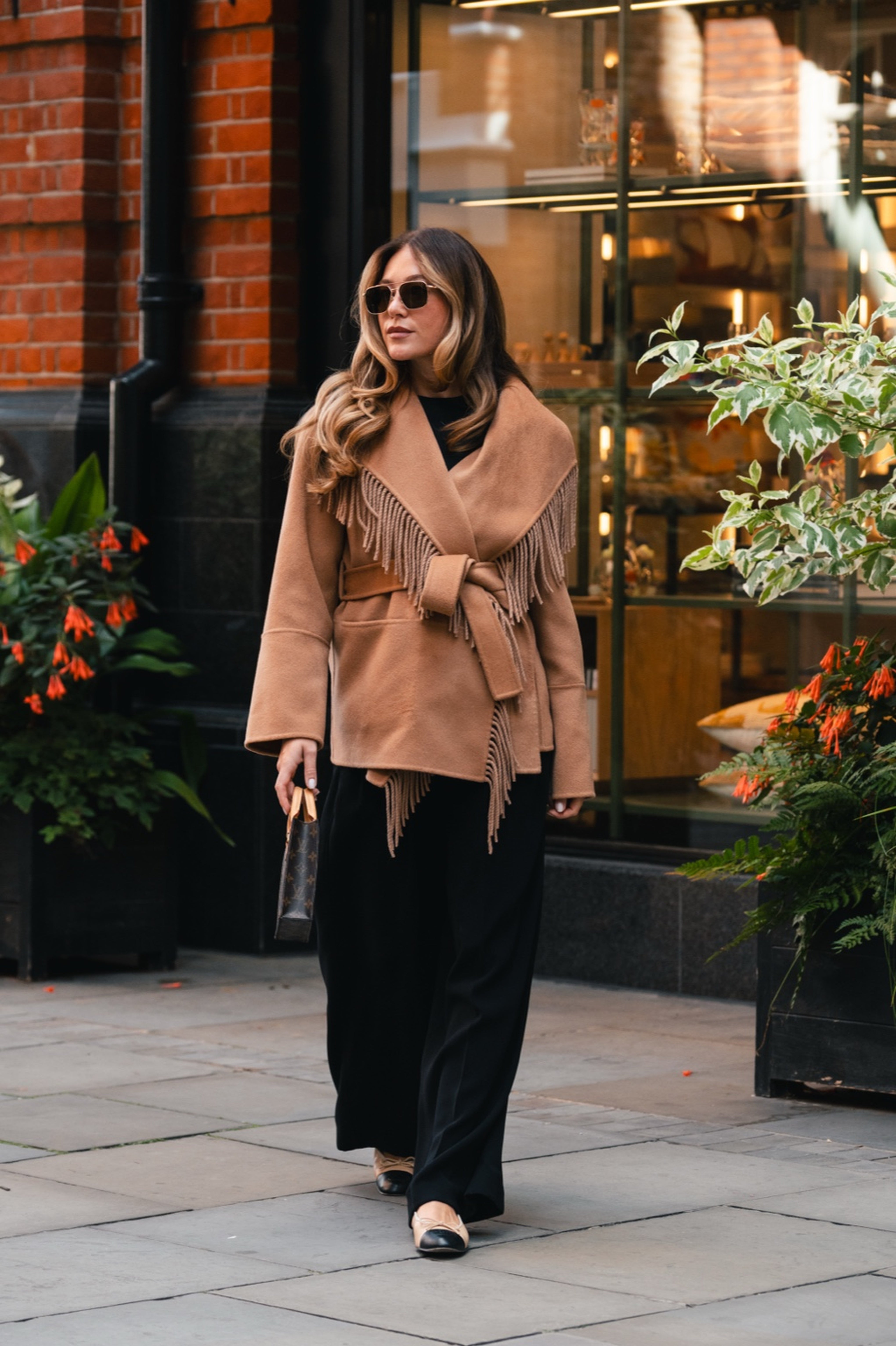 Amara Fringe Wool Wrap Coat – Bohemian Elegance, Modern Edge