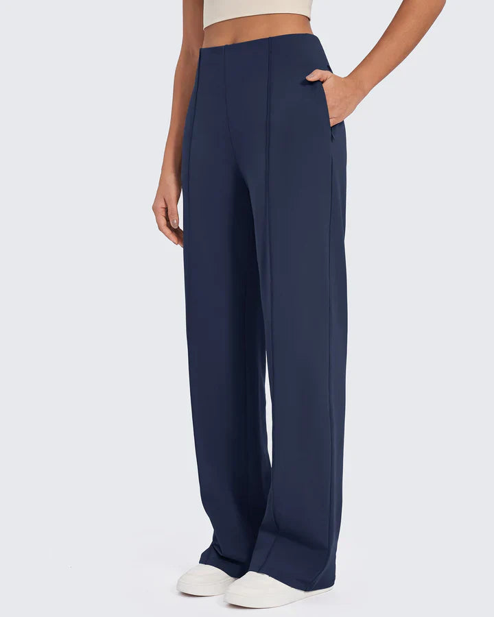 High-Waist Comfort Pants – Wide-Leg Flow