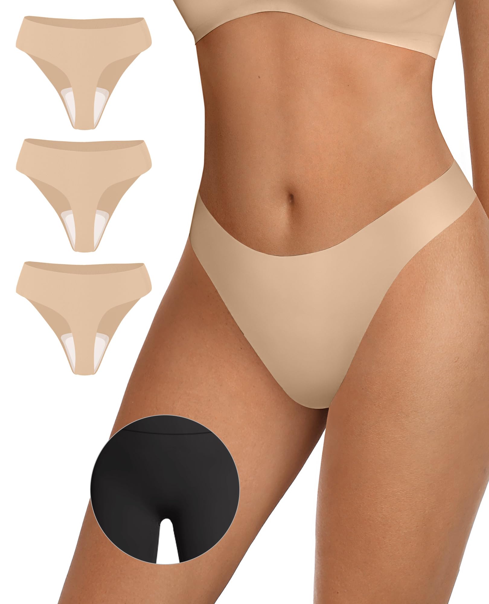 OEAK Seamless Thongs for Women Invisible Thongs