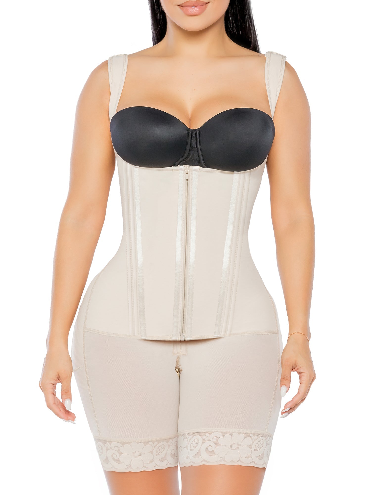 YIANNA Fajas Colombianas Postpartum Shapewear for Women Tummy Control Butt Lifter Body Shaper with Zipper and Hooks