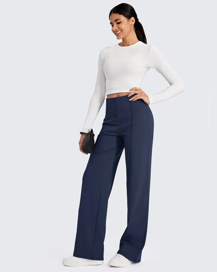 High-Waist Comfort Pants – Wide-Leg Flow