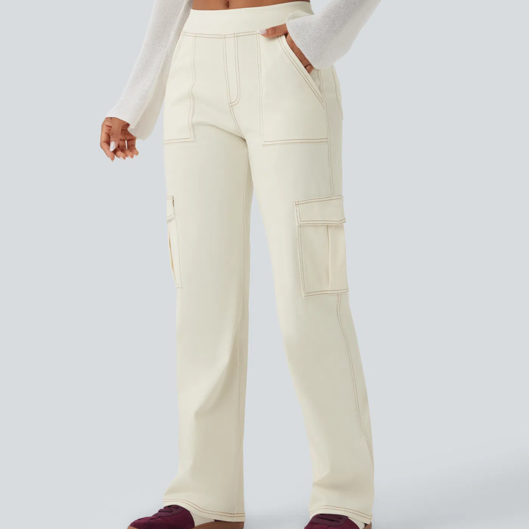 Flexible Cargo Denim – Straight Waist & Stretch