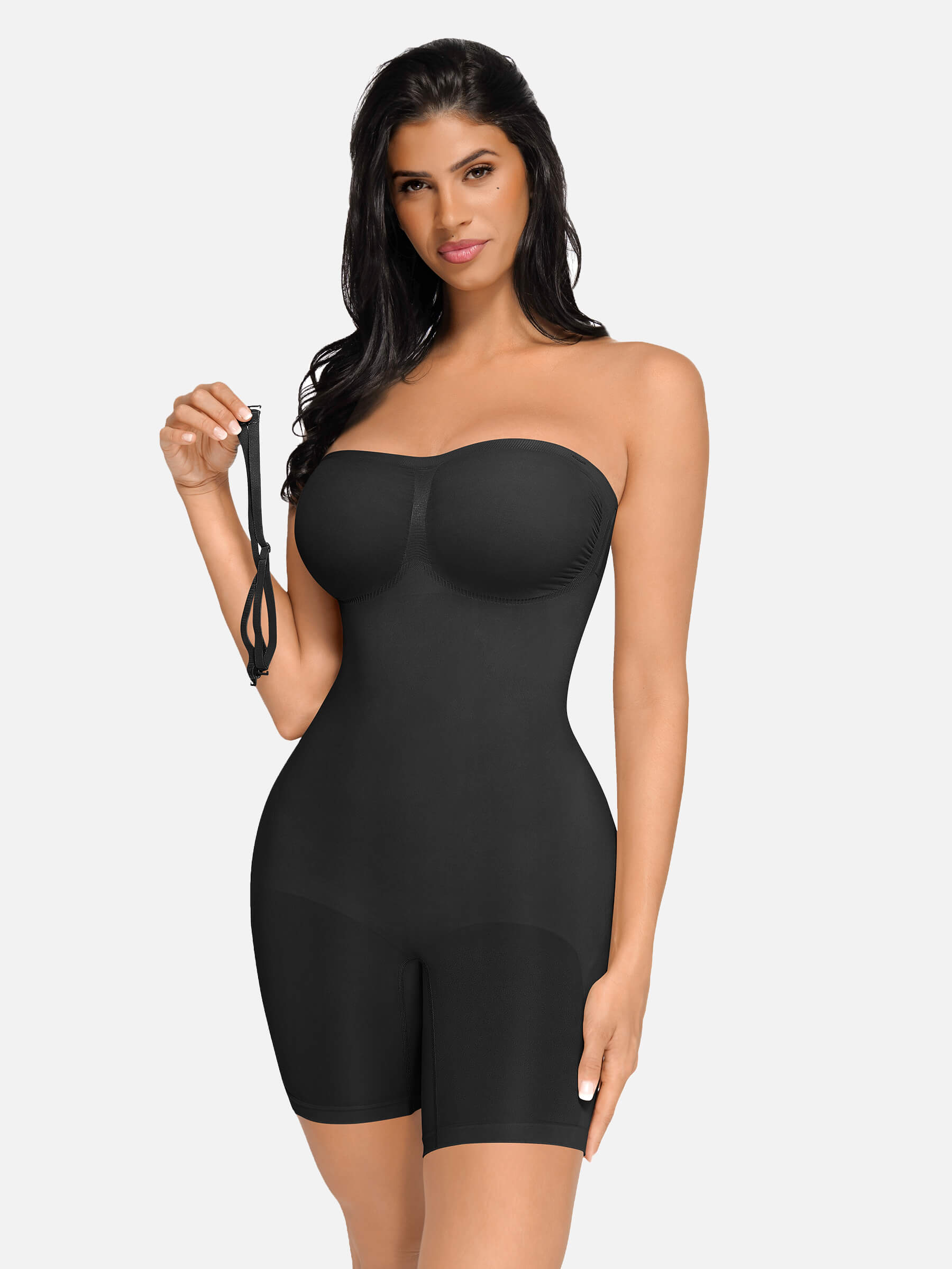Feelingirl Seamless Strapless Bodysuit with Removable Straps