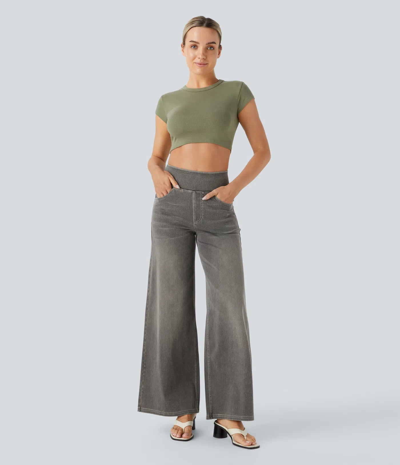 High-Waist Wide-Leg Jeans – Stretch Fit