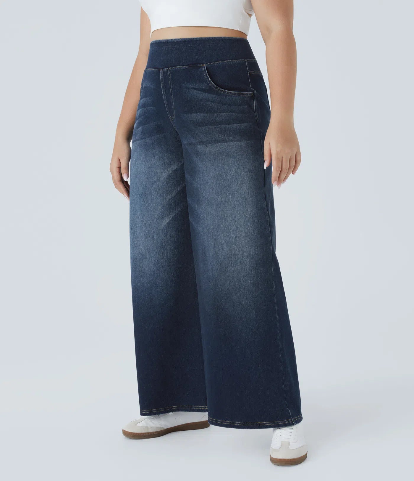 High-Waist Wide-Leg Jeans – Stretch Fit