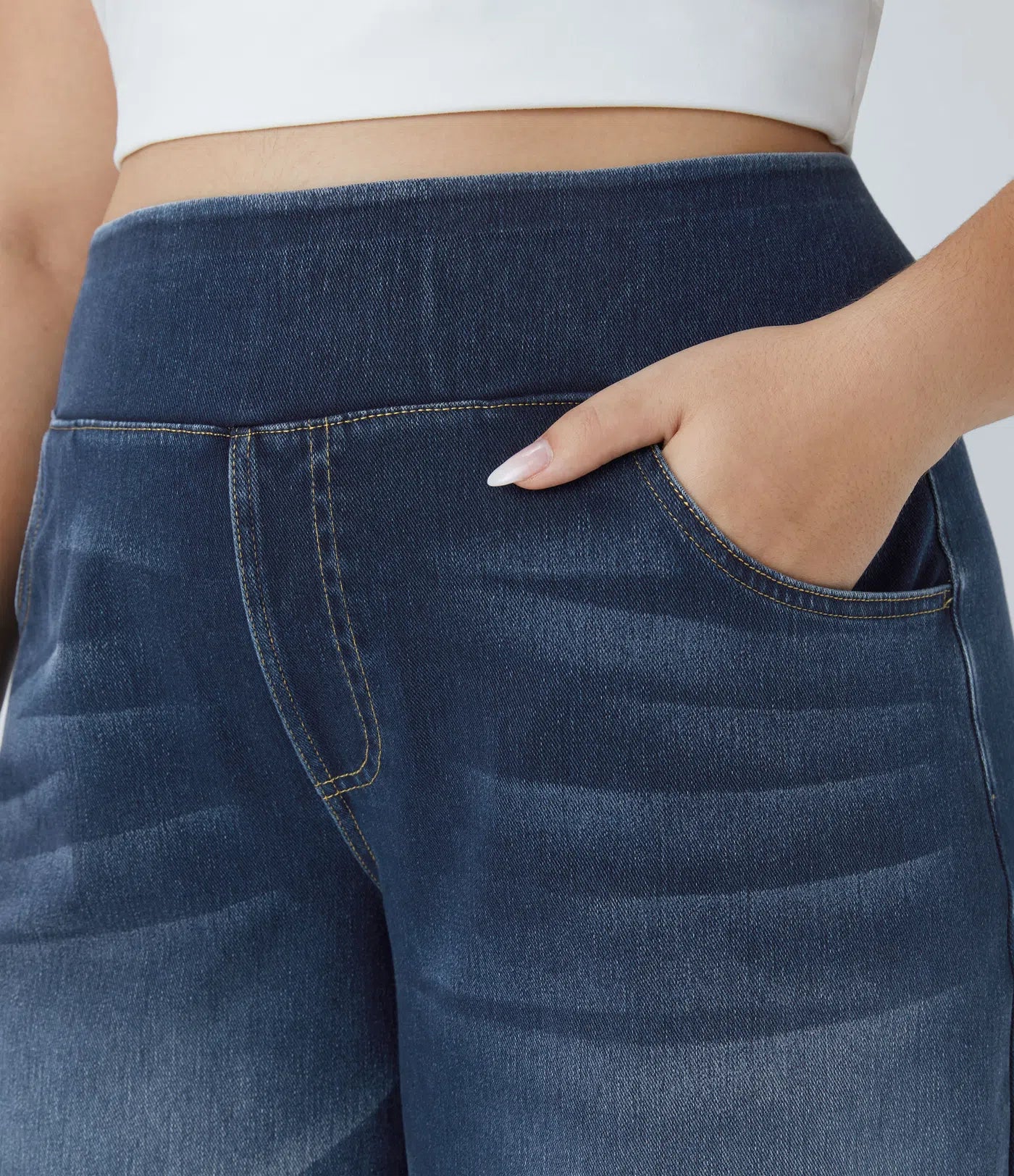 High-Waist Wide-Leg Jeans – Stretch Fit