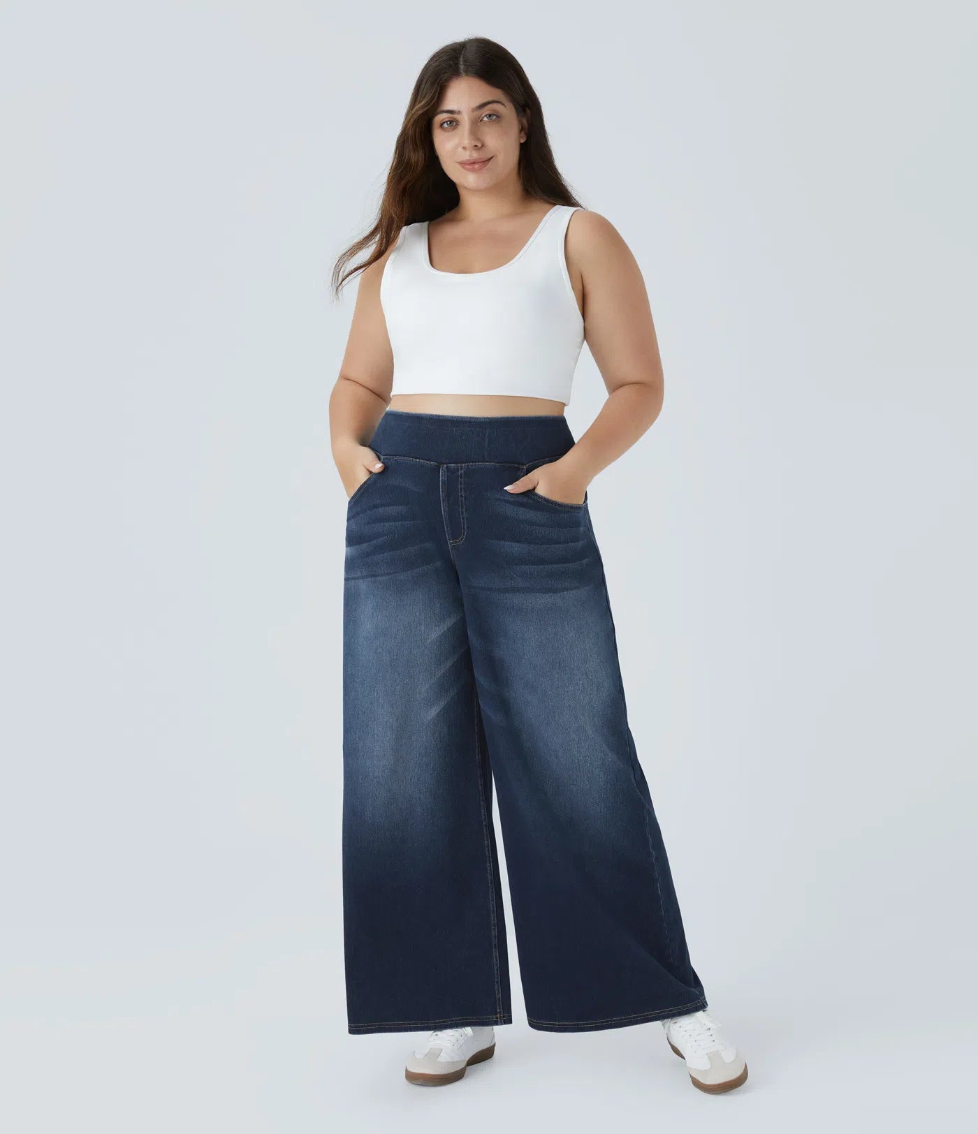 High-Waist Wide-Leg Jeans – Stretch Fit