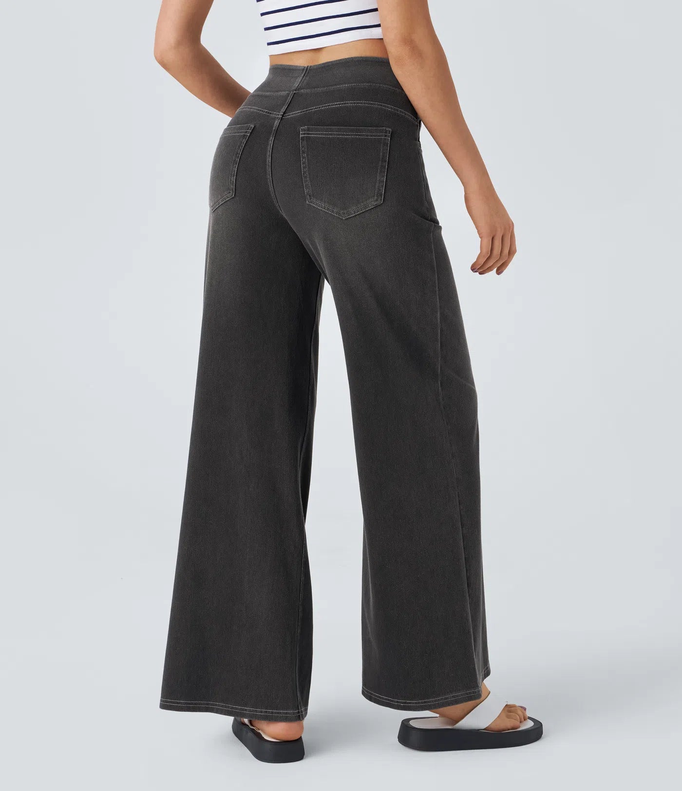 High-Waist Wide-Leg Jeans – Stretch Fit