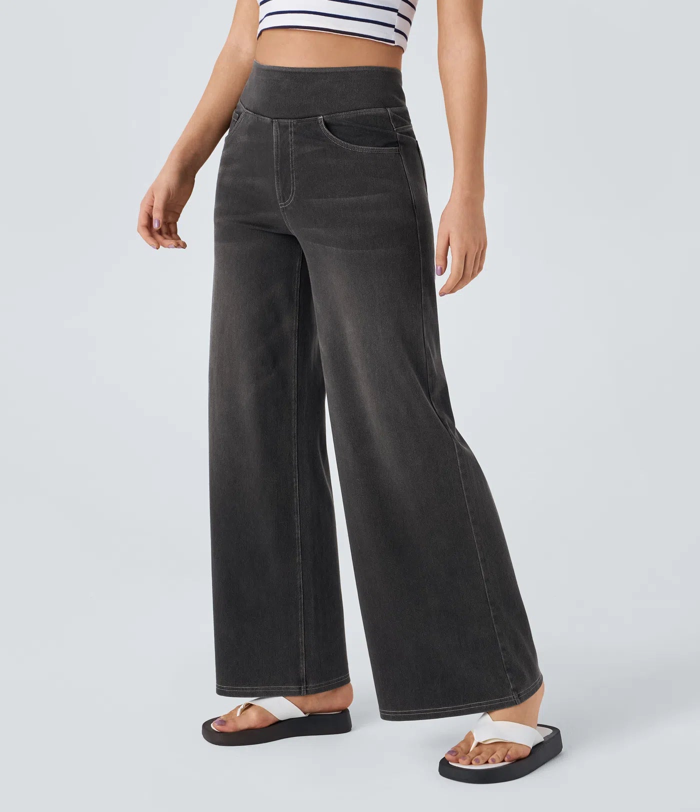 High-Waist Wide-Leg Jeans – Stretch Fit
