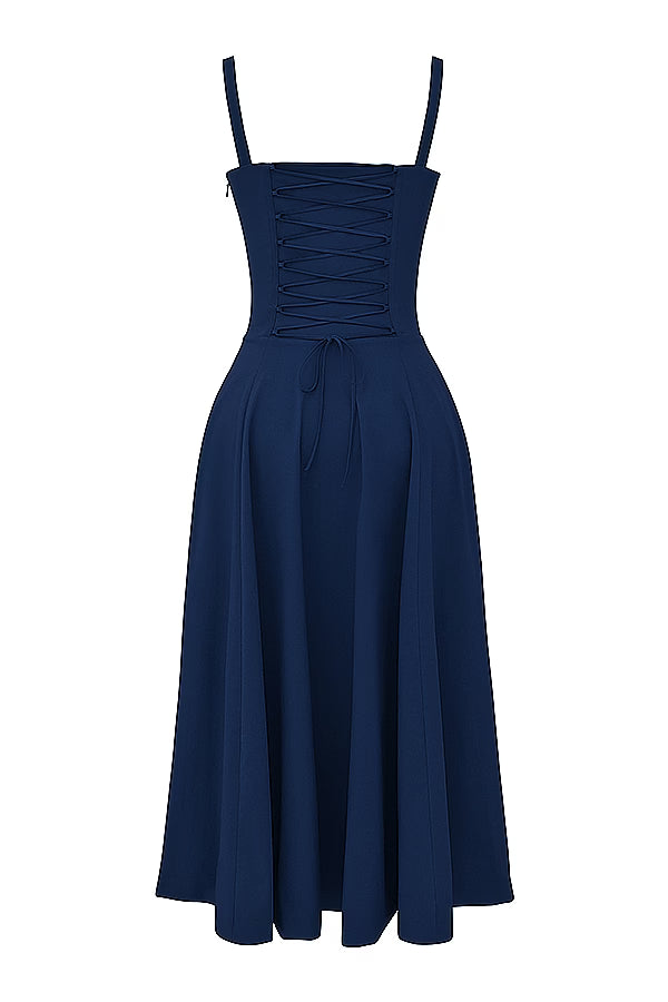 Carmen Midi Dress - Navy