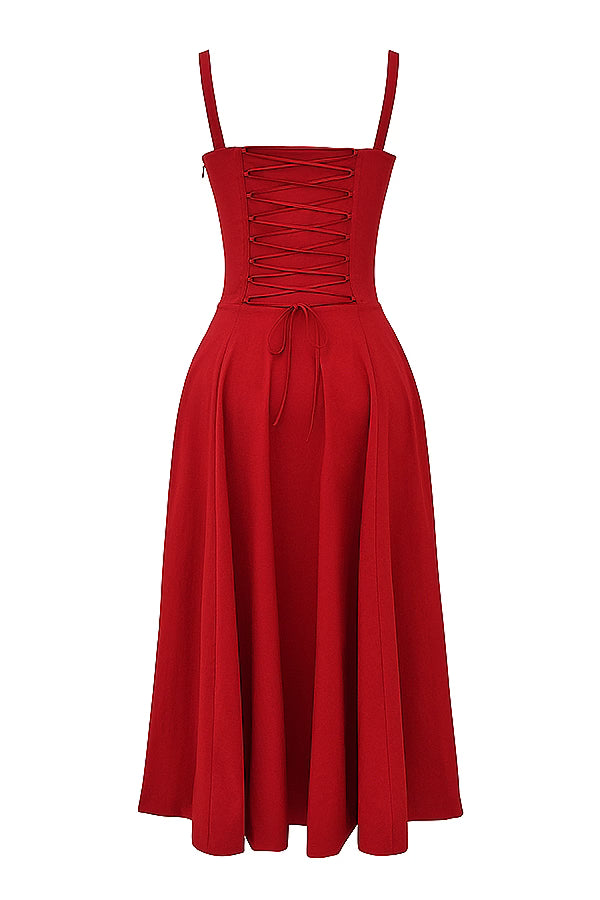 Carmen Midi Dress - Red
