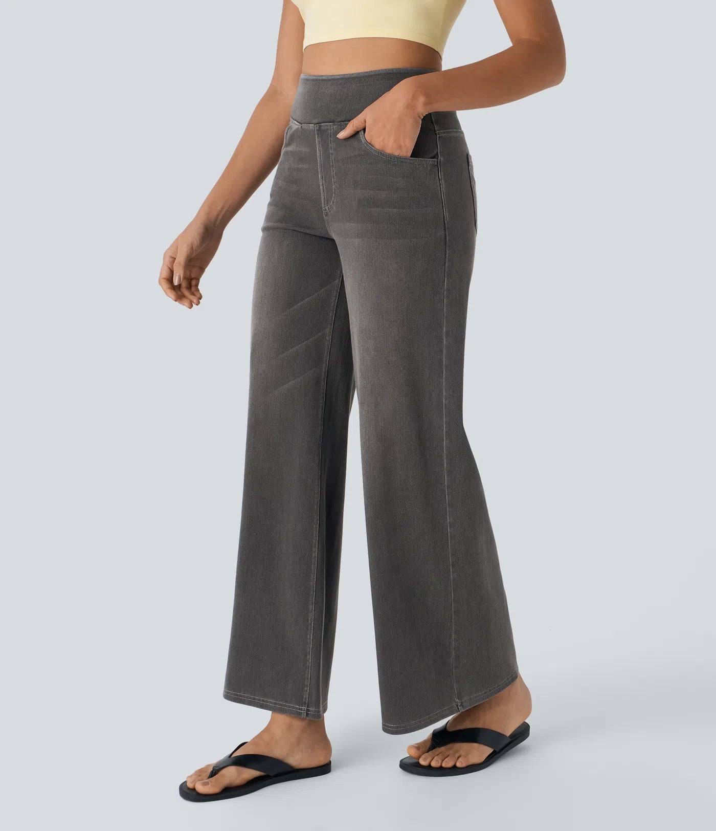 High-Waist Wide-Leg Jeans – Stretch Fit
