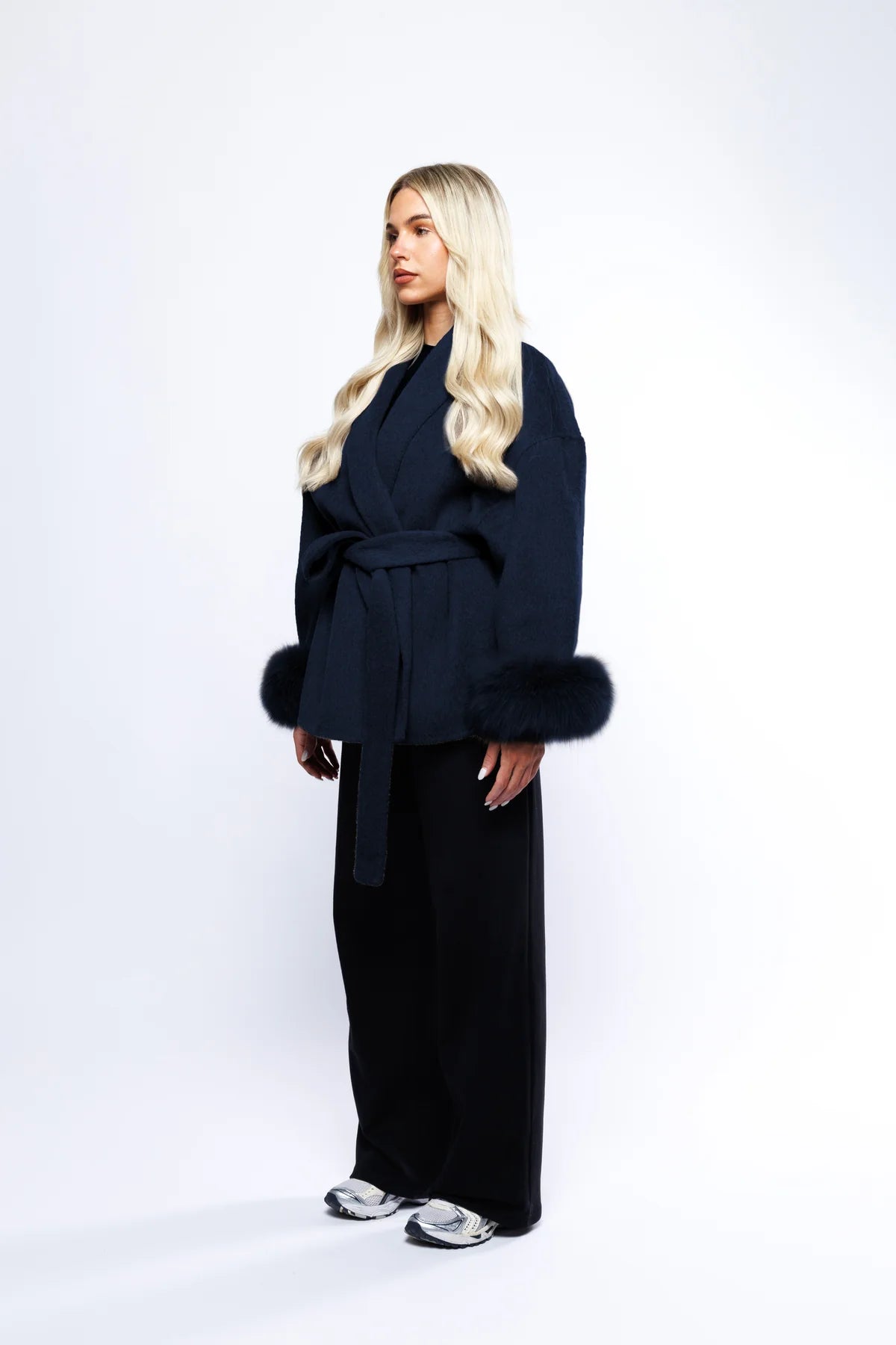 Wool Coat Timeless Elegance - Dark Blue