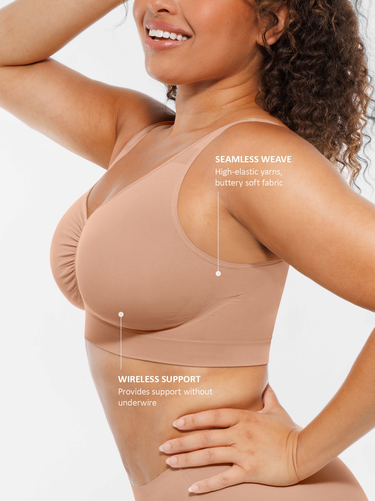 Feelingirl Seamless No Underwire Full Coverage Bra