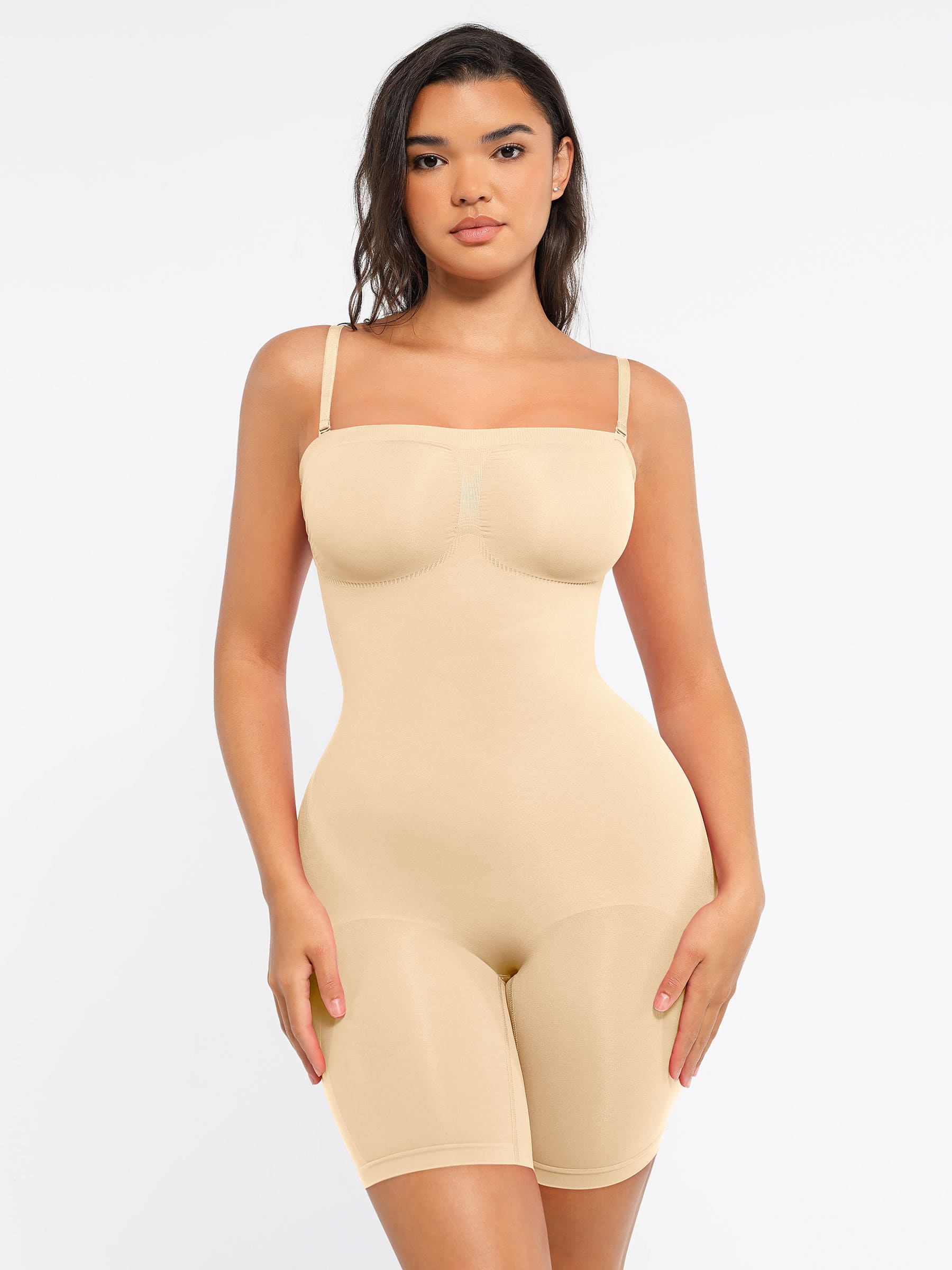 Feelingirl Strapless Seamless Bodysuit with Removable Straps
