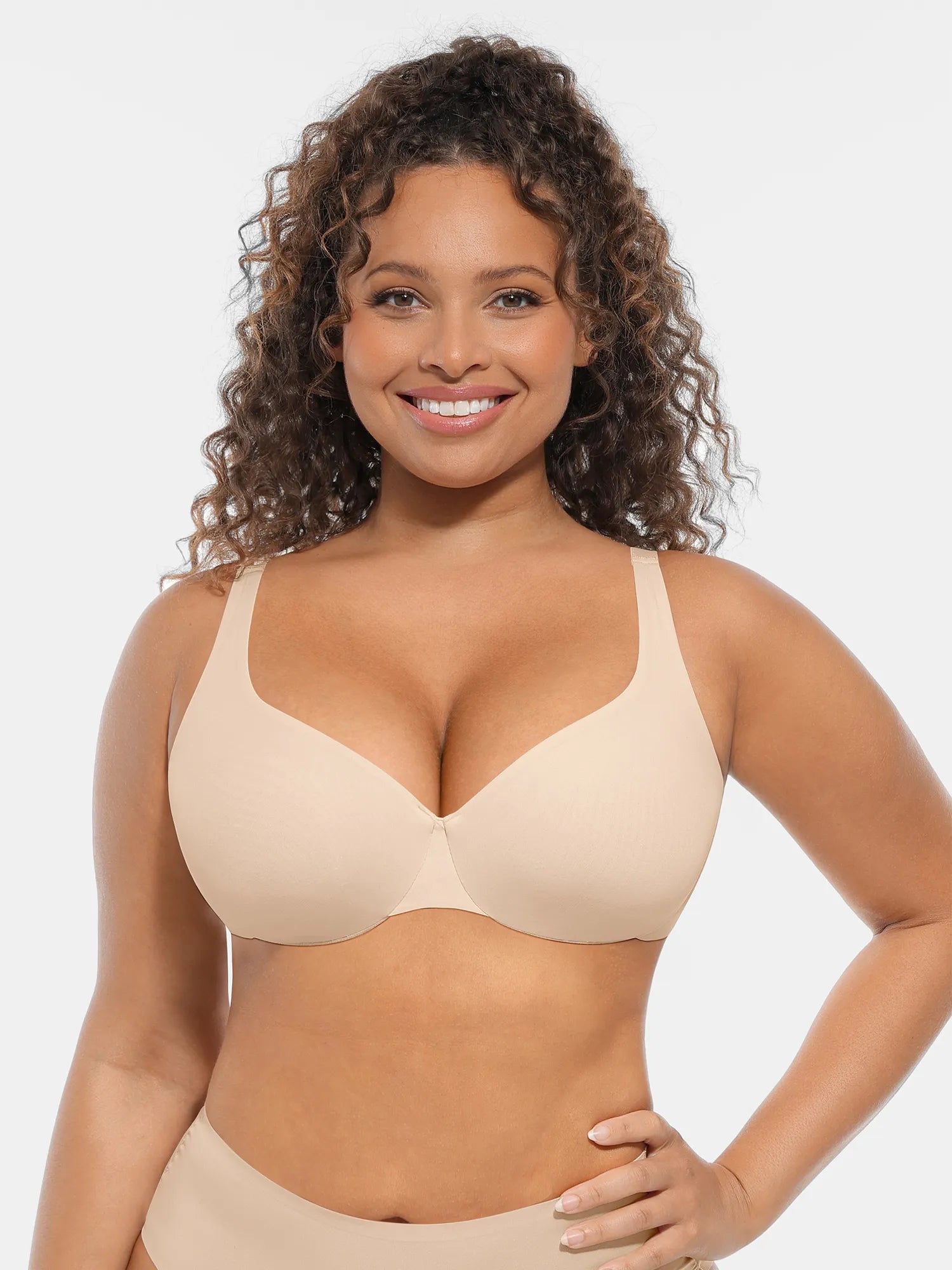 Feelingirl Adjustable Deep V-Neck Underwire Bra