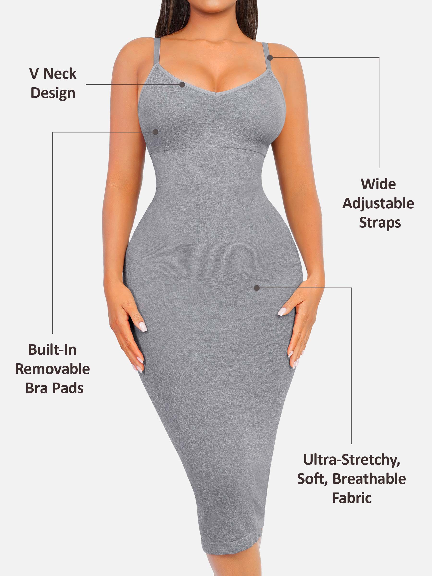 Feelingirl Seamless Midi Body Shaper Dress [BOGO]