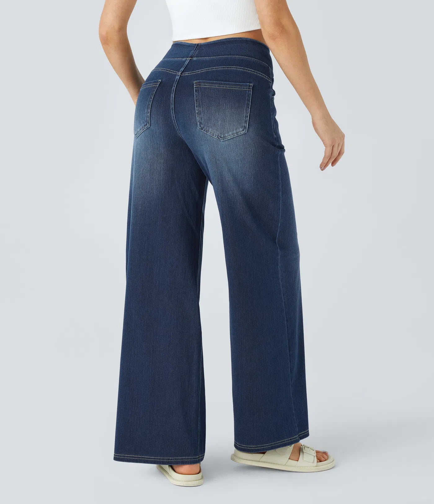 High-Waist Wide-Leg Jeans – Stretch Fit