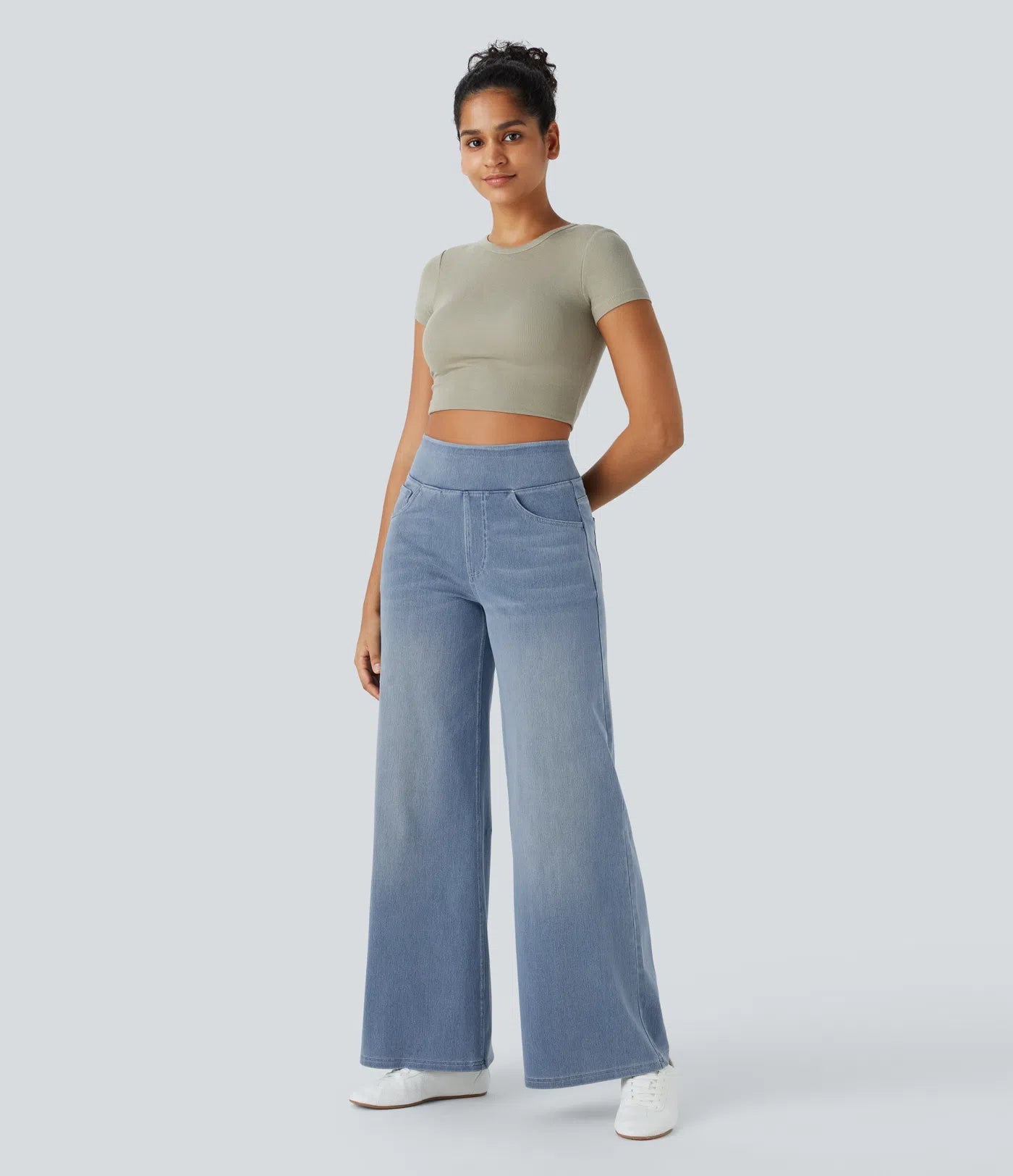High-Waist Wide-Leg Jeans – Stretch Fit