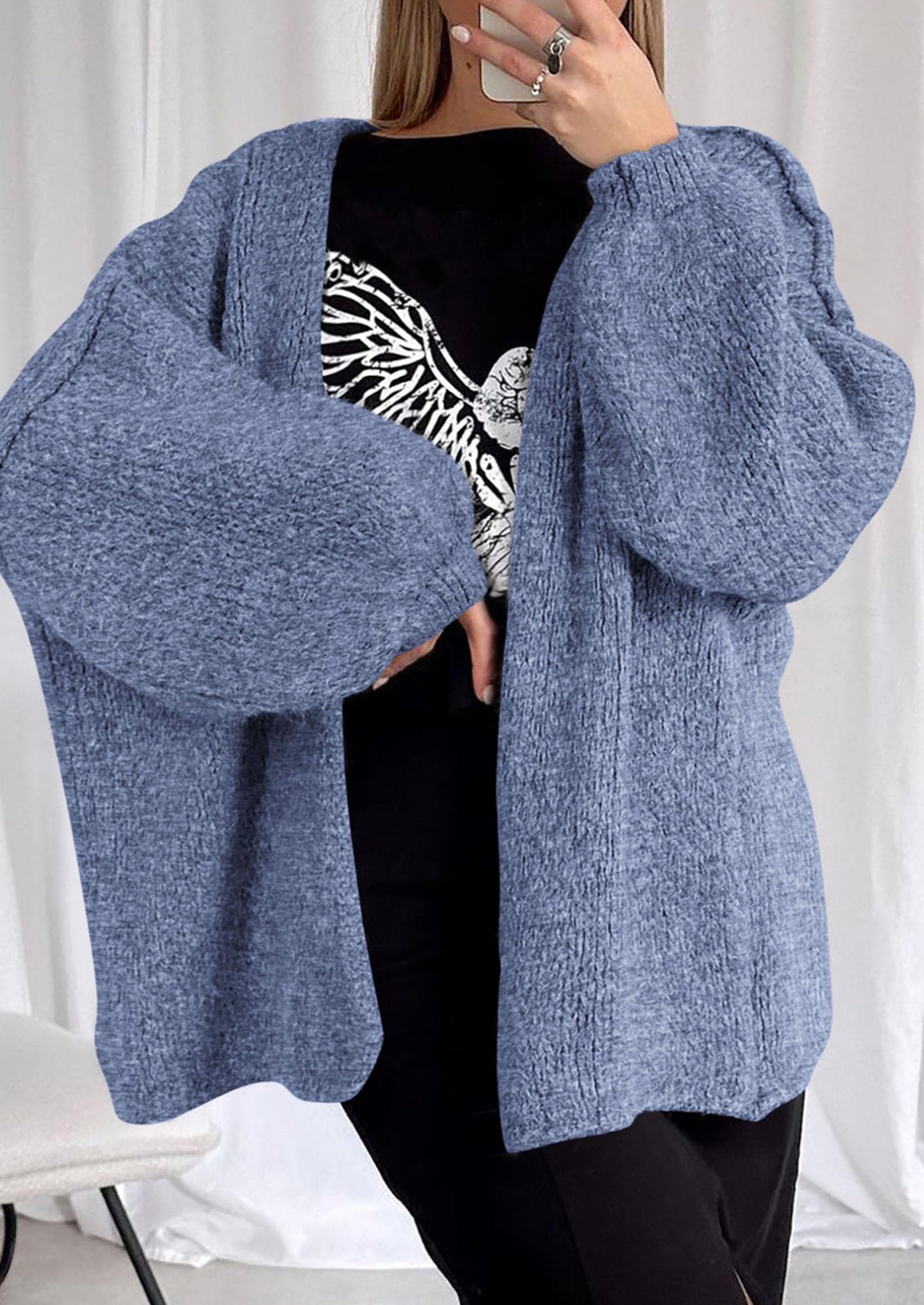 Oversized Open-Front Cardigan – Lantern Slee