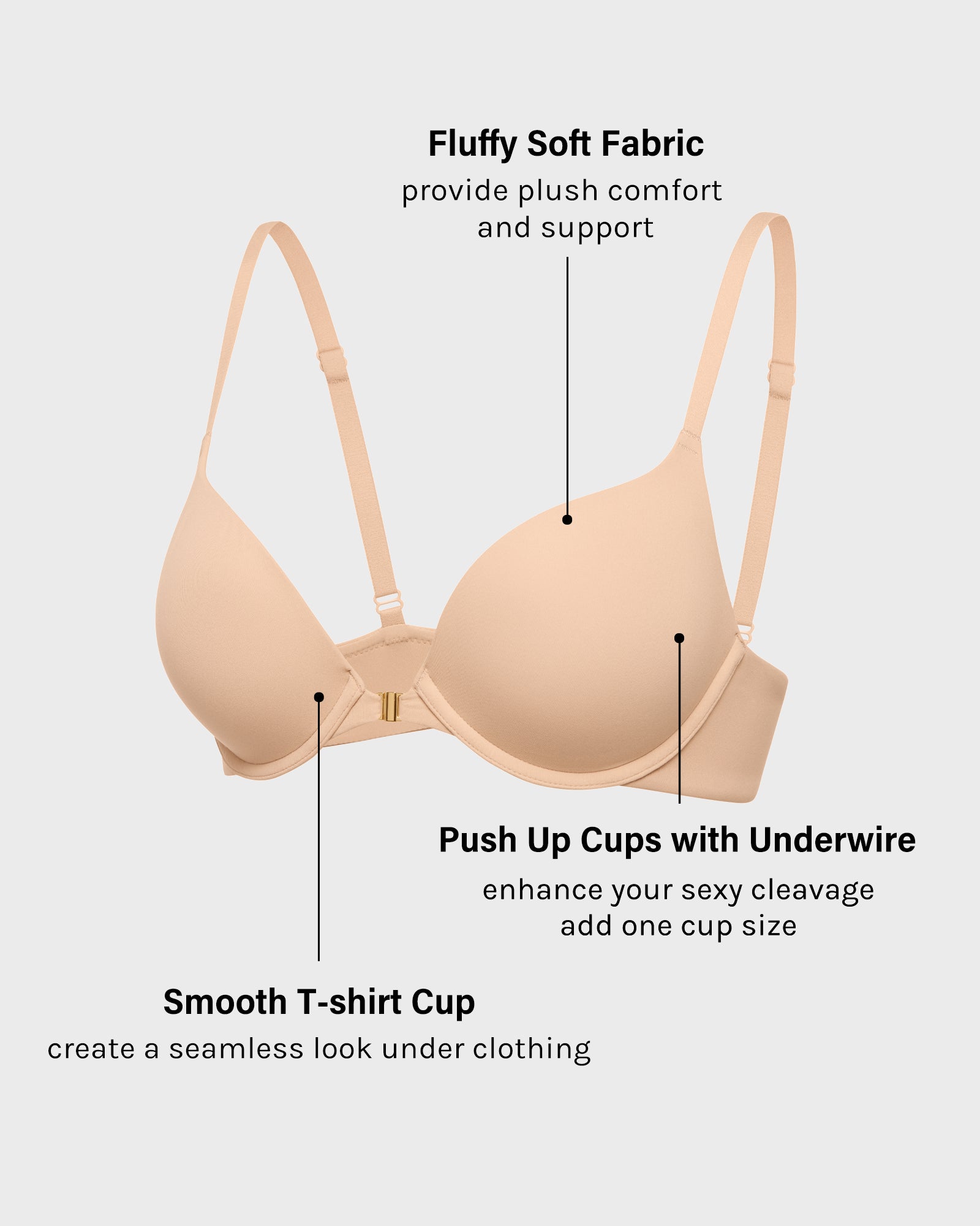 Front Closure T-shirt Bra
