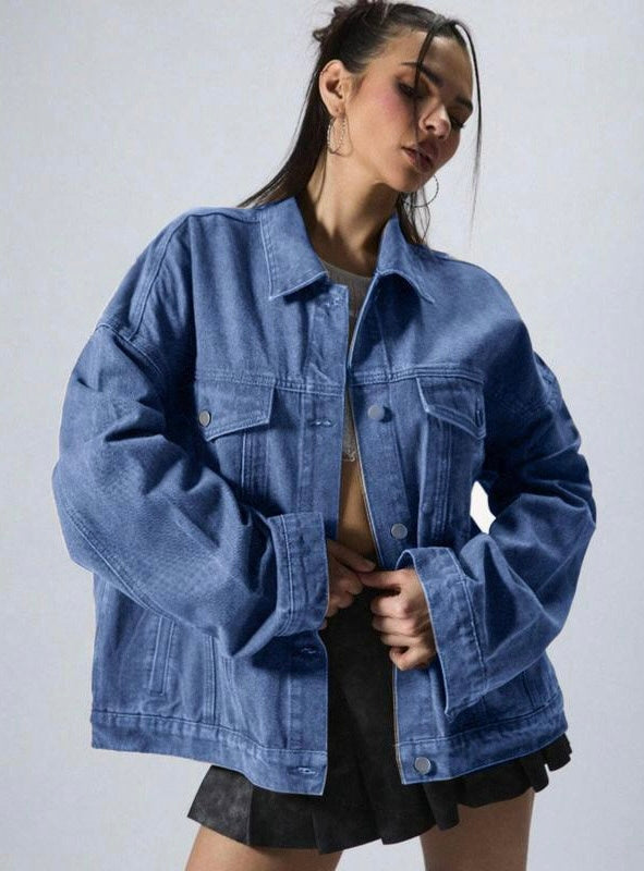 Oversized Denim Jacket – Drop Shoulder Fit