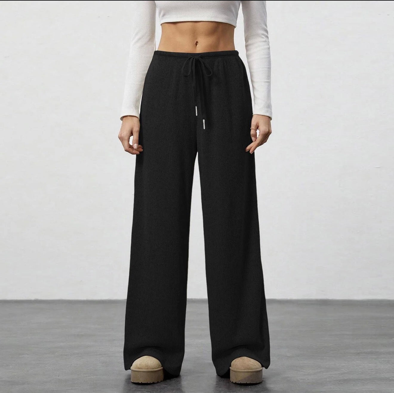 Casual Wide-Leg Track Pants – High Waist Style