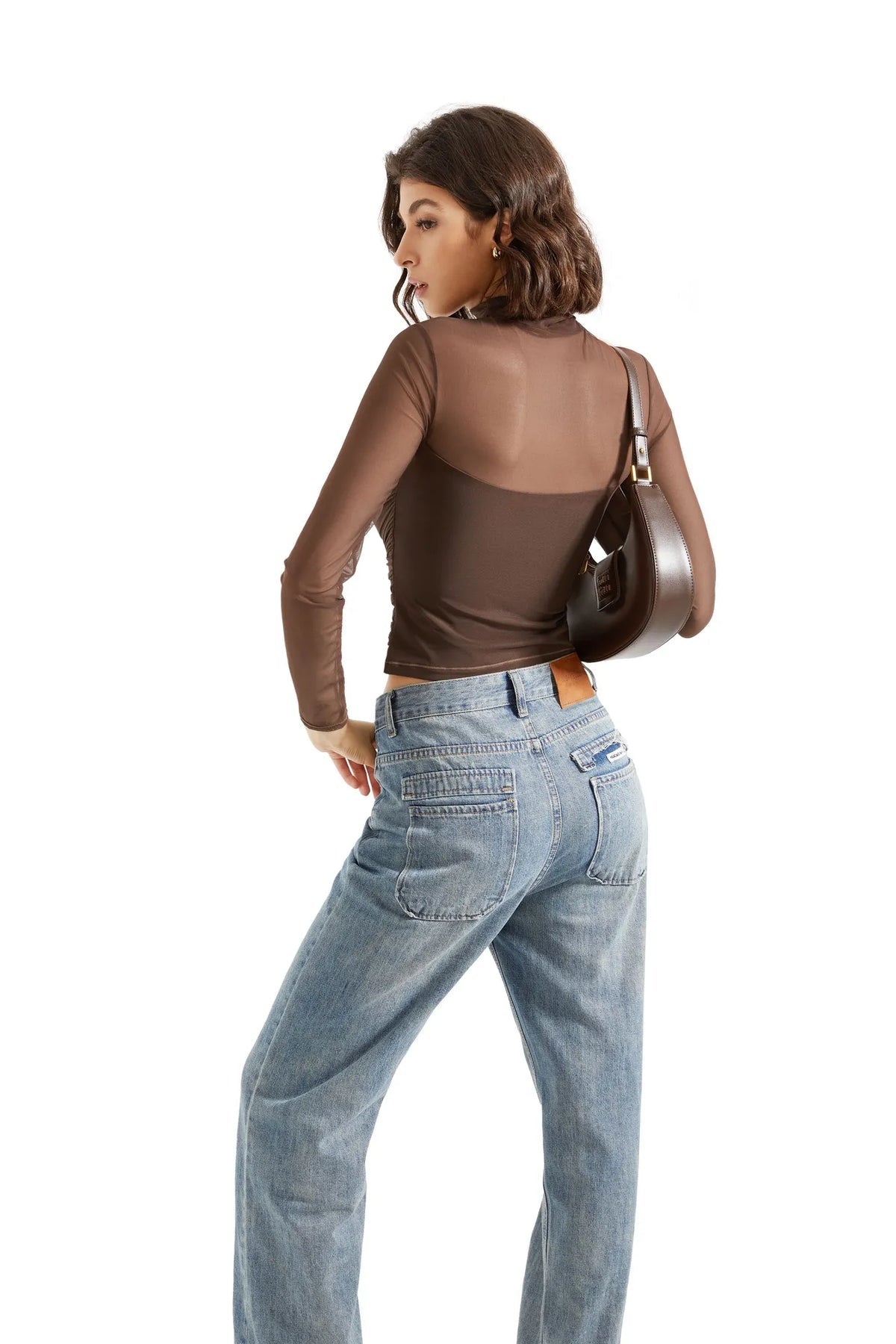 Contour Turtleneck Mesh Bodysuit – Sculpt Fit, Sheer Long Sleeves