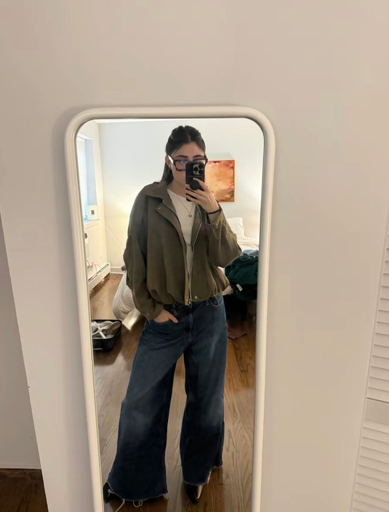 PHOTO Vintage Oversized Suede Bomber Jacket - Relaxed Zip Fit