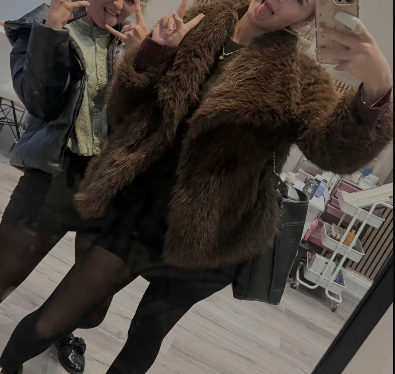 Weekend Away Fur Jacket Chocolate