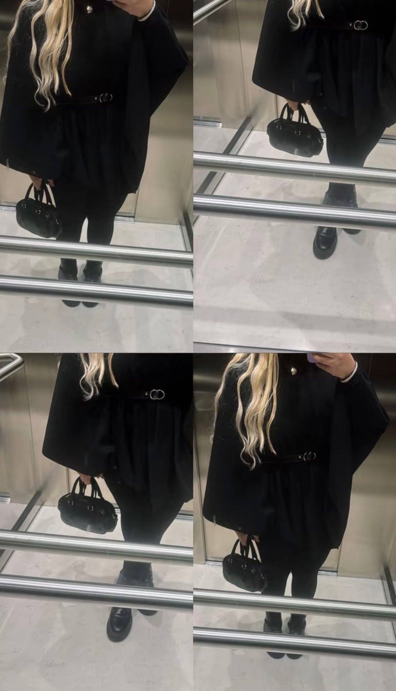 PHOTO Belted High-Neck Cape – One Size Oversized Fit