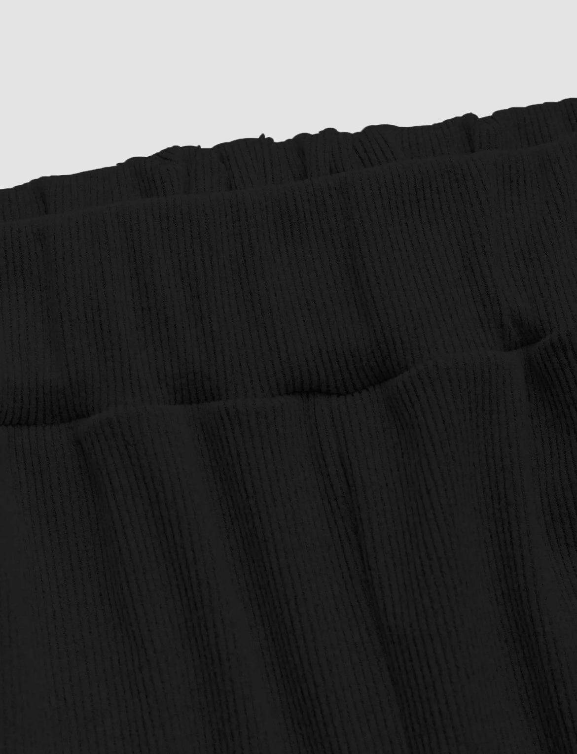 Two-piece Set Women's Solid Button Front Ribbed Crop Top & Elastic Waist Pants, Casual Long Sleeve Round Neck Top & Trousers 2 Piece Set for Spring & Fall, Women's Clothes for Daily Wear