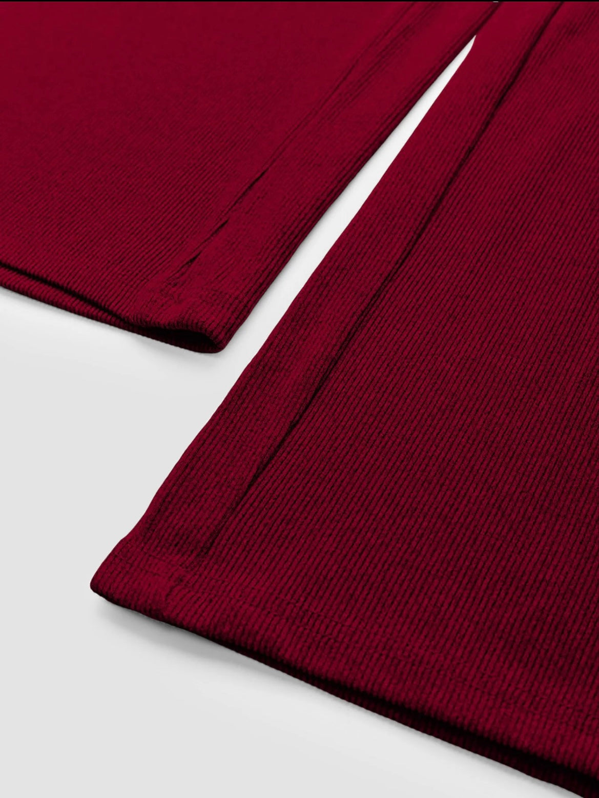 Two-piece Set Women's Solid Button Front Ribbed Crop Top & Elastic Waist Pants, Casual Long Sleeve Round Neck Top & Trousers 2 Piece Set for Spring & Fall, Women's Clothes for Daily Wear