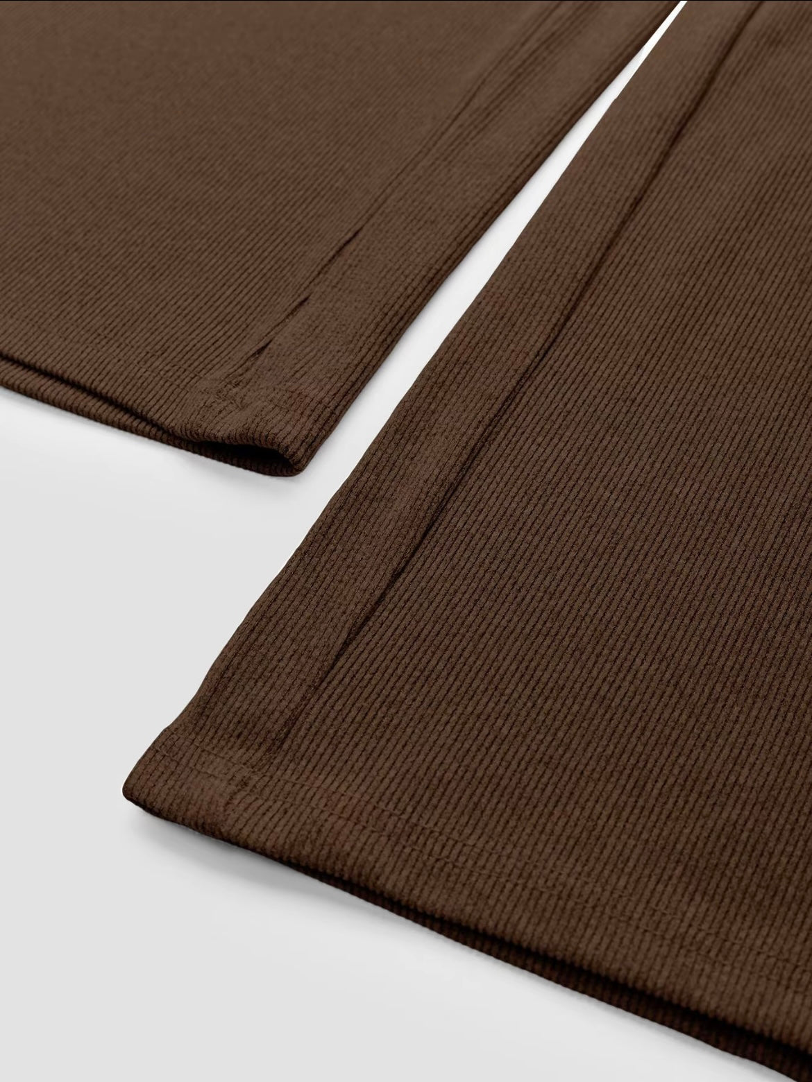 Two-piece Set Women's Solid Button Front Ribbed Crop Top & Elastic Waist Pants, Casual Long Sleeve Round Neck Top & Trousers 2 Piece Set for Spring & Fall, Women's Clothes for Daily Wear