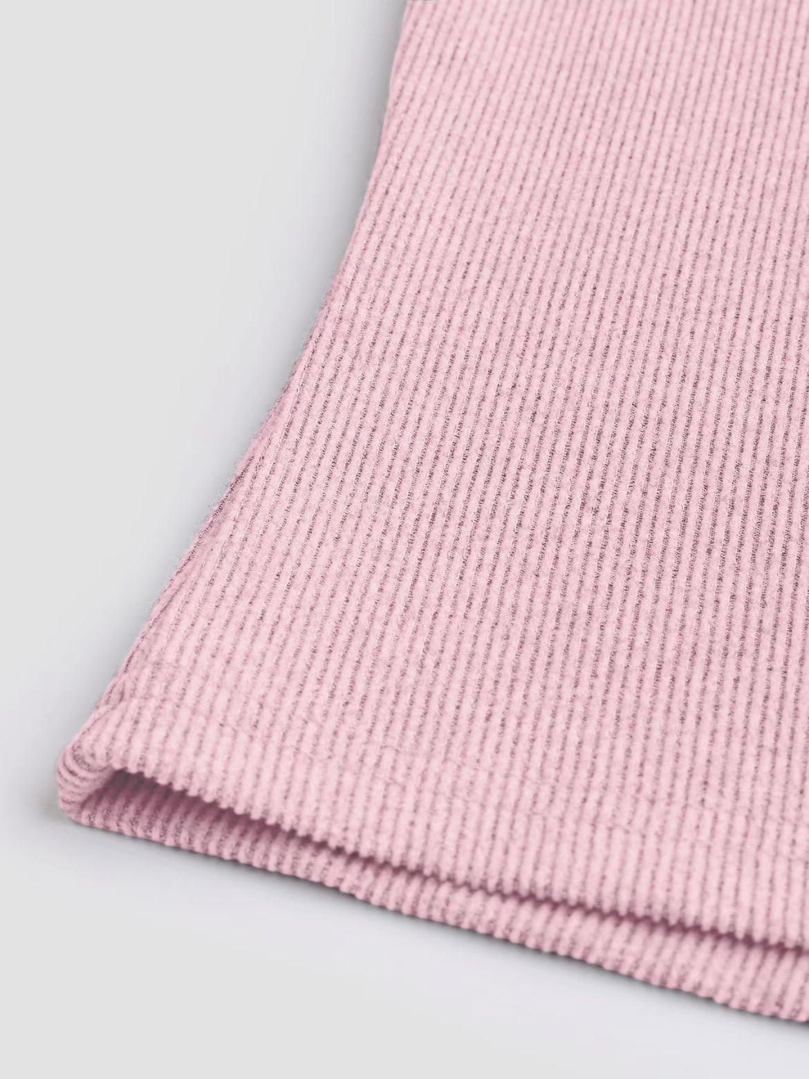 Two-piece Set Women's Solid Button Front Ribbed Crop Top & Elastic Waist Pants, Casual Long Sleeve Round Neck Top & Trousers 2 Piece Set for Spring & Fall, Women's Clothes for Daily Wear