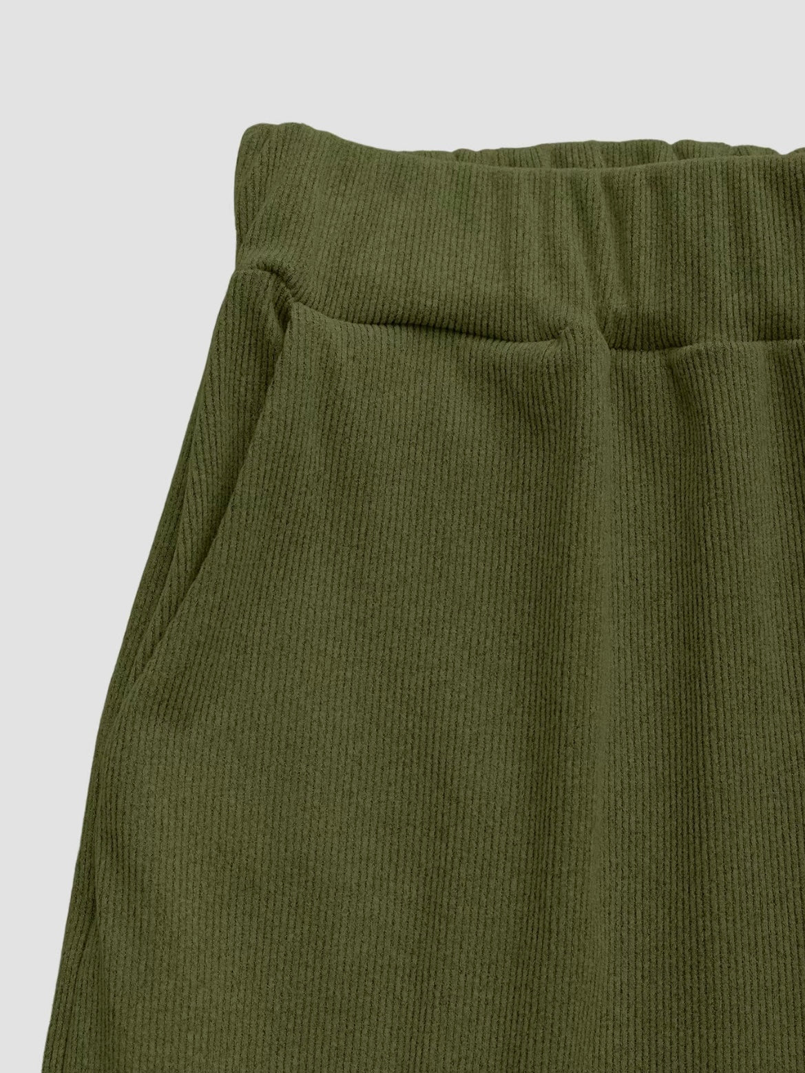 Two-piece Set Women's Solid Button Front Ribbed Crop Top & Elastic Waist Pants, Casual Long Sleeve Round Neck Top & Trousers 2 Piece Set for Spring & Fall, Women's Clothes for Daily Wear