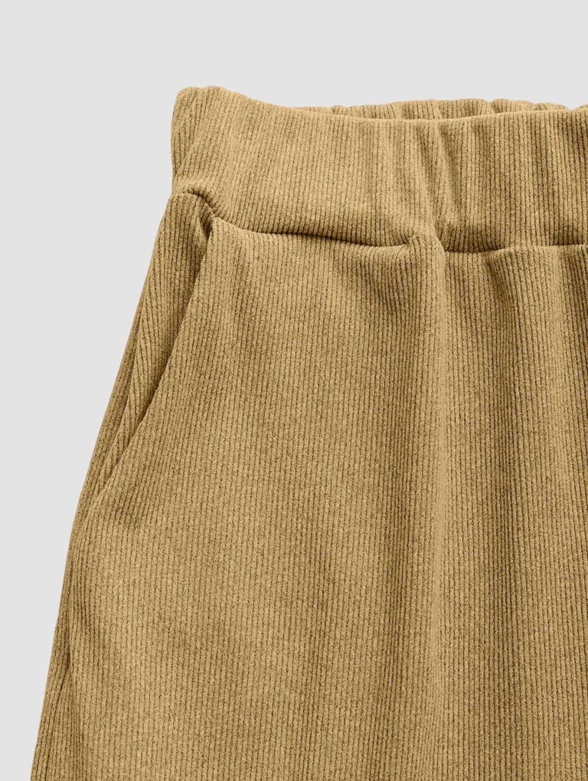 Two-piece Set Women's Solid Button Front Ribbed Crop Top & Elastic Waist Pants, Casual Long Sleeve Round Neck Top & Trousers 2 Piece Set for Spring & Fall, Women's Clothes for Daily Wear