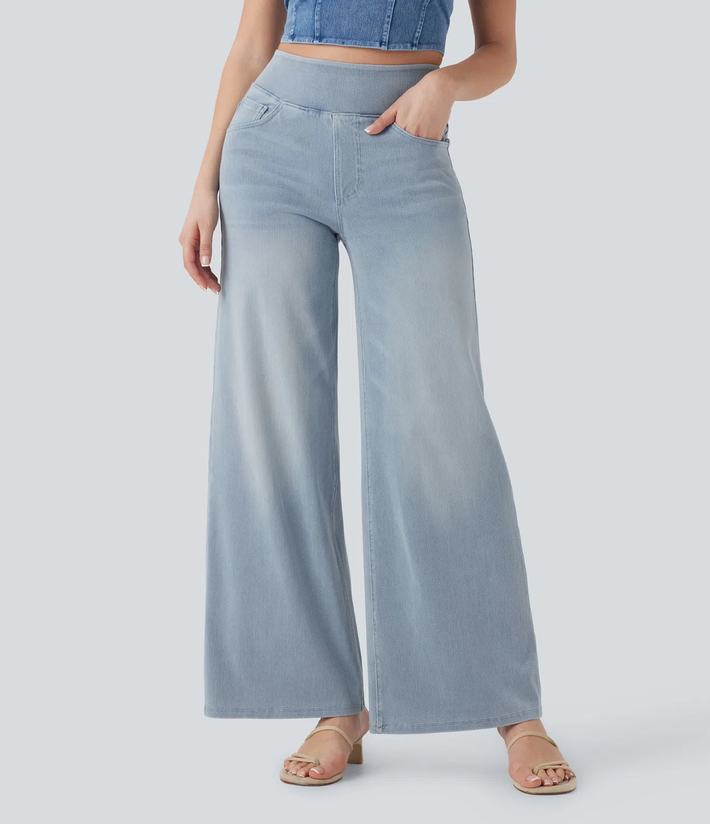 High-Waist Wide-Leg Jeans – Stretch Fit